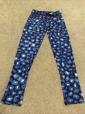 Blue Leopard Print Active Leggings